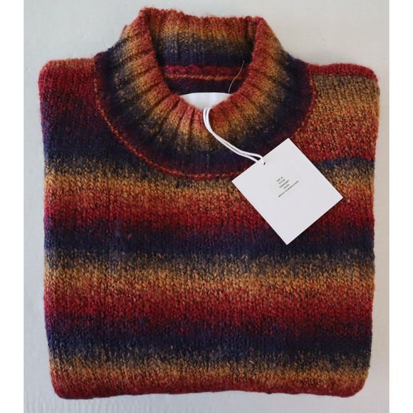 Pistola Carlen Women's Sz XL Multicolor Striped Mock Neck Oversized Sweater $198 - Picture 6 of 8